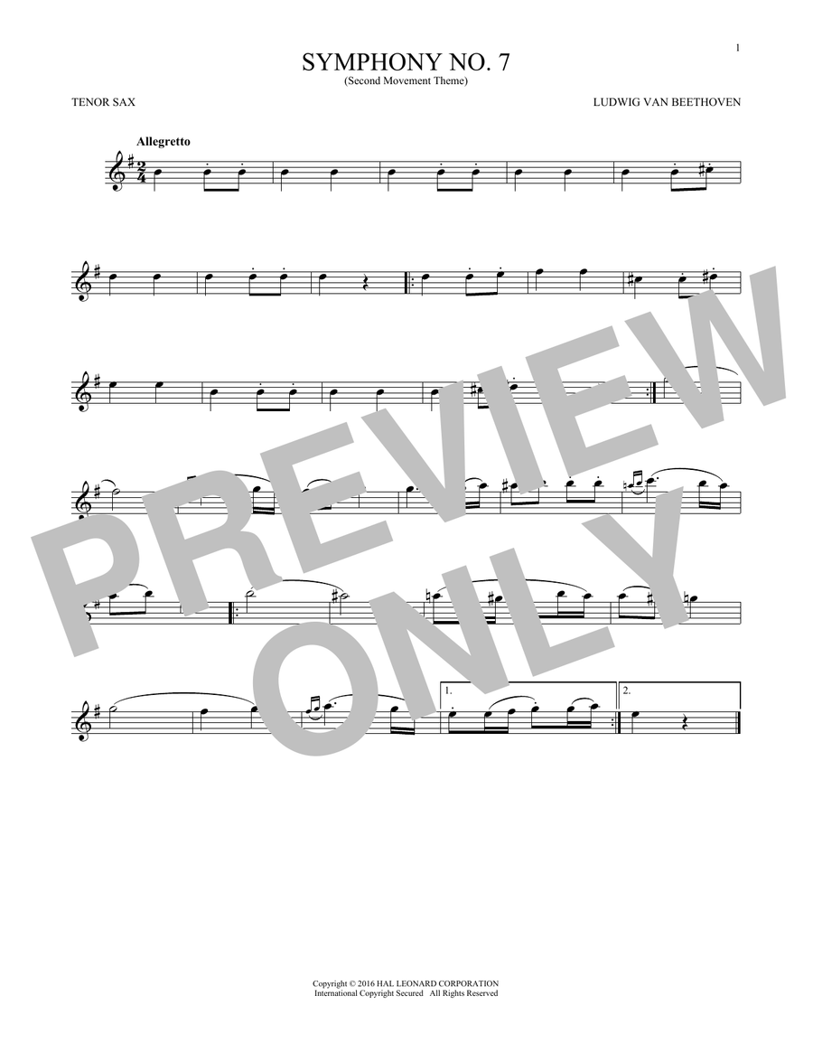 Symphony No. 7 In A Major, Second Movement (Allegretto)