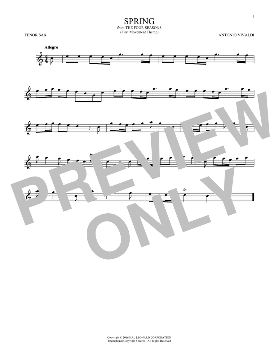 Allegro I, RV 269 ("Spring") (First Movement Theme)