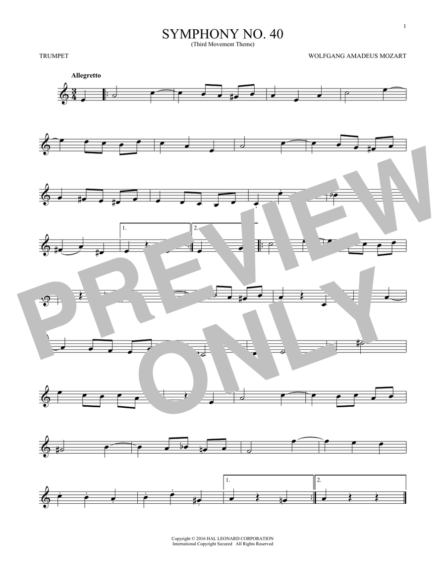Symphony No. 40 In G Minor, Third Movement ("Minuet")