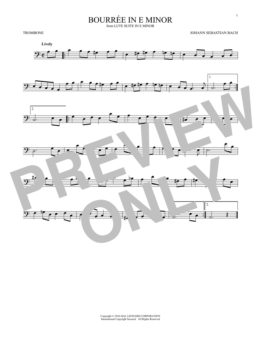 Bourree In E Minor