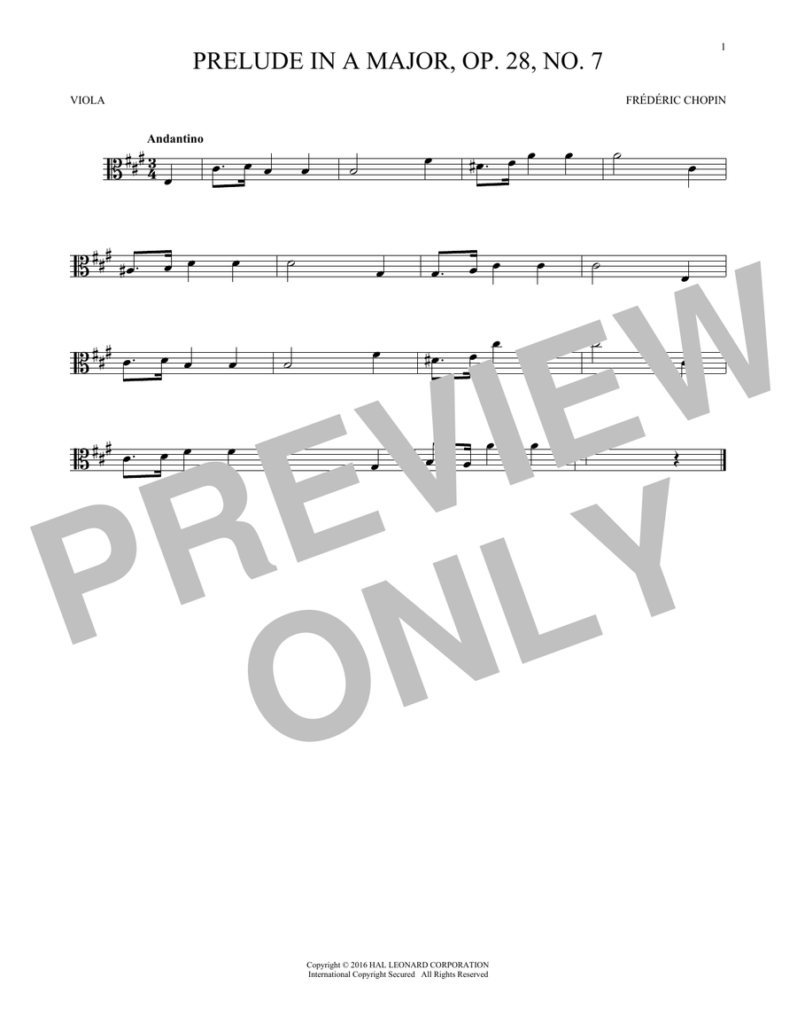 Prelude In A Major, Op. 28, No. 7
