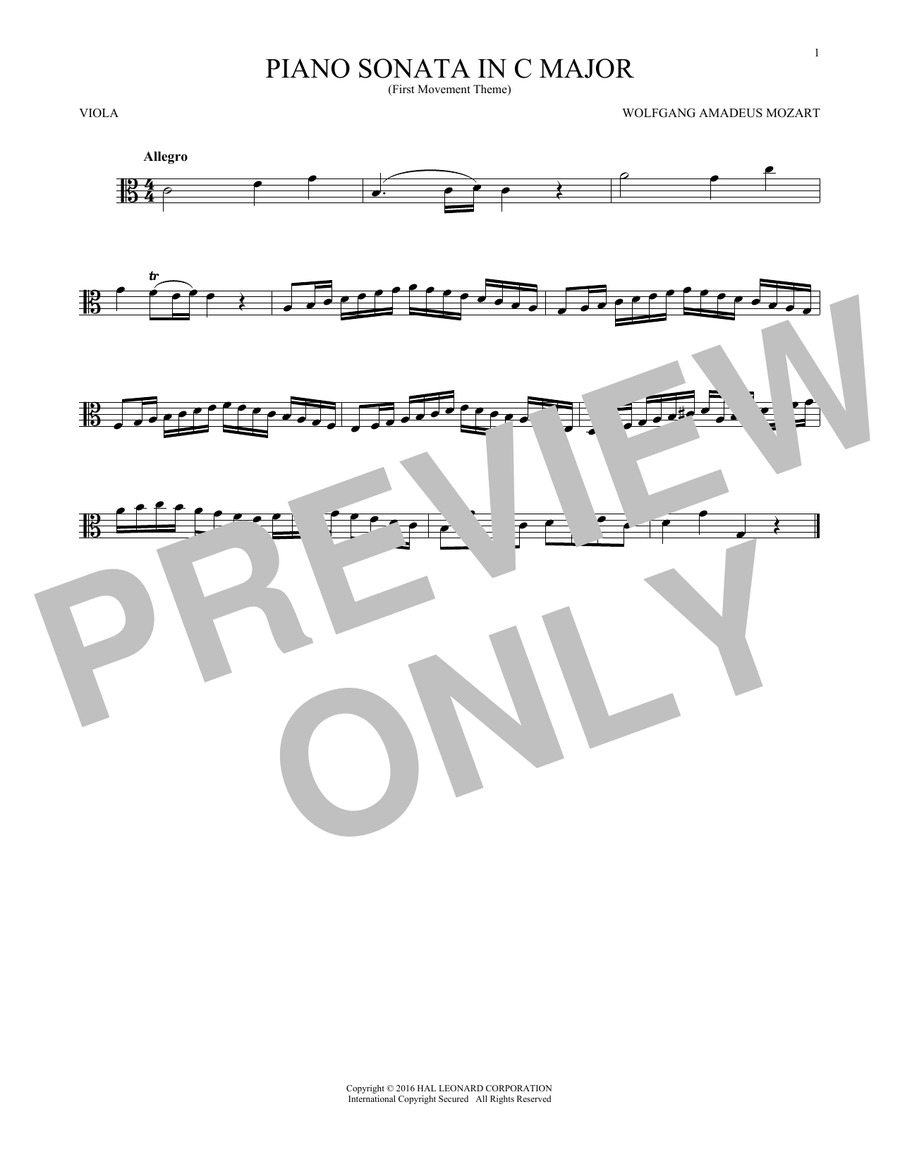 Piano Sonata In C Major