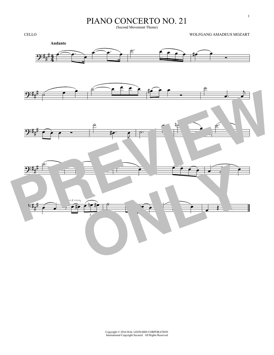 Piano Concerto No. 21 In C Major ("Elvira Madigan"), Second Movement Excerpt