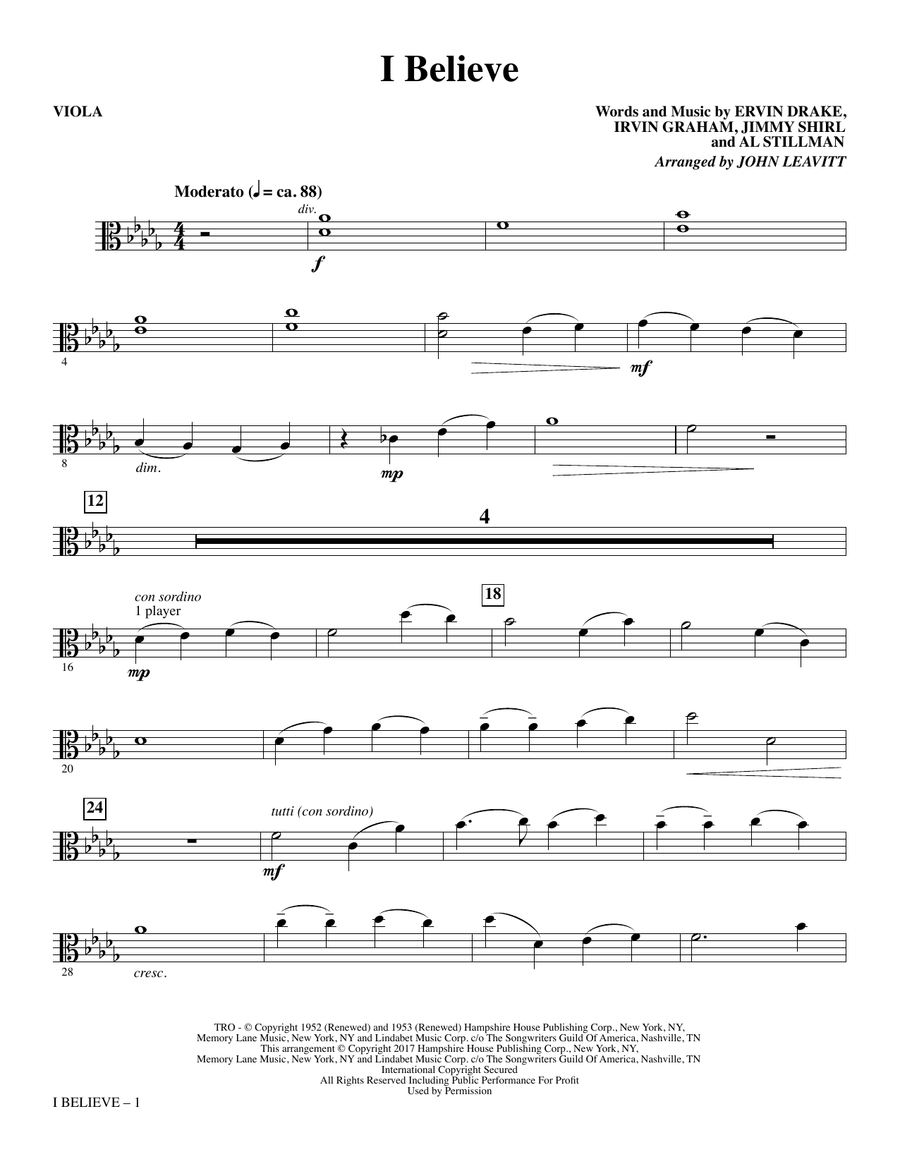 I Believe - Viola