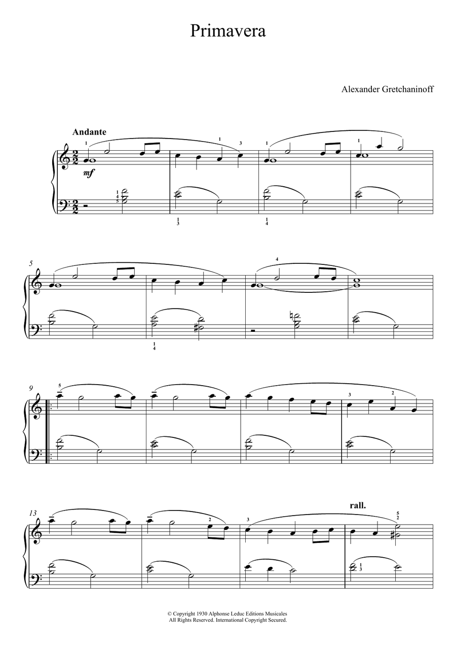 Primavera (No. 1 from 'Historiettes')