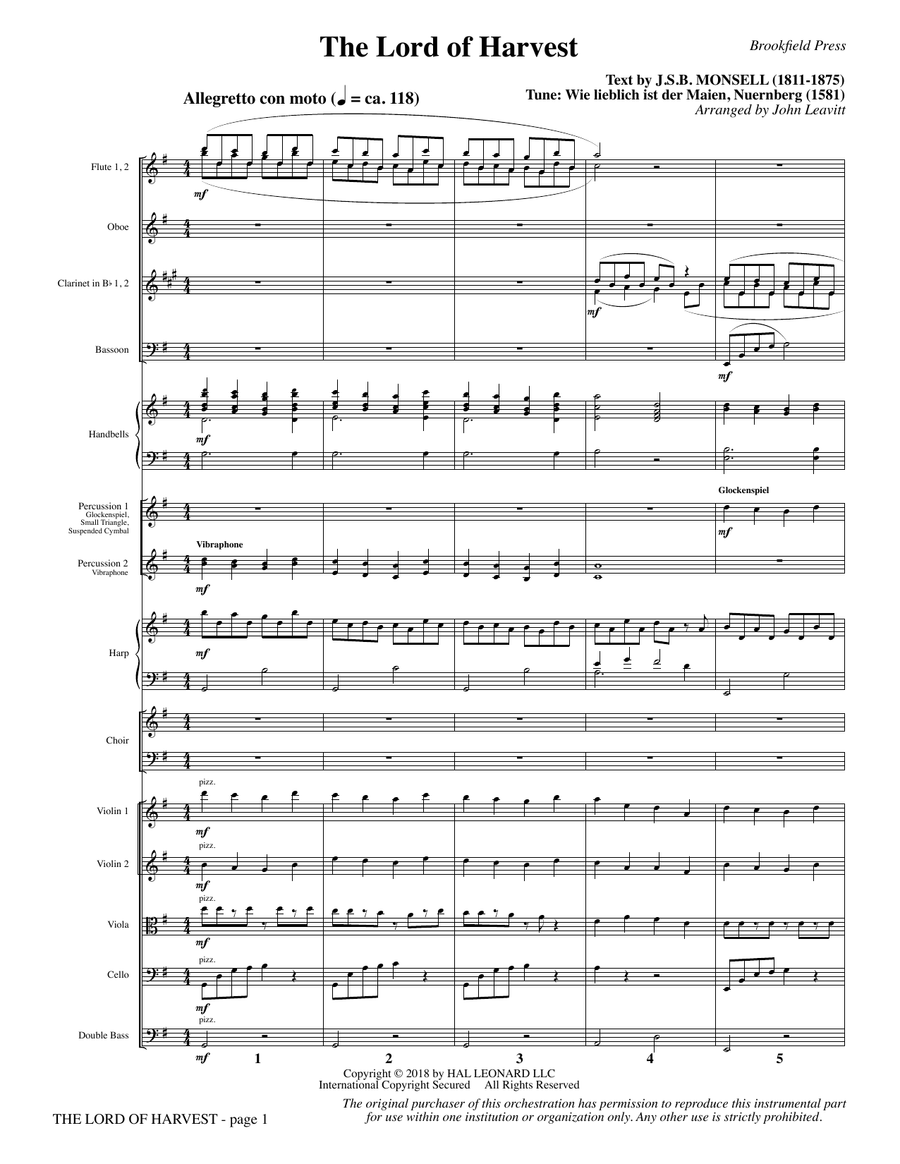 The Lord of Harvest - Full Score