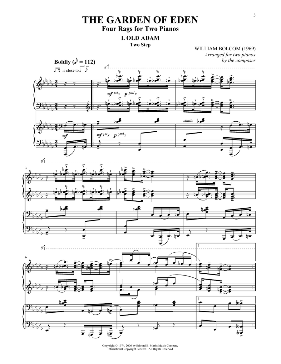 Old Adam (for 2 pianos)