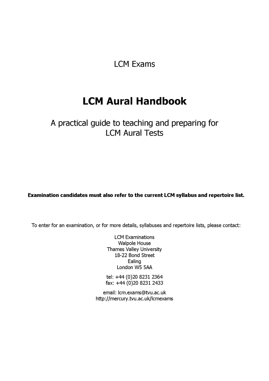 LCM Aural Handbook