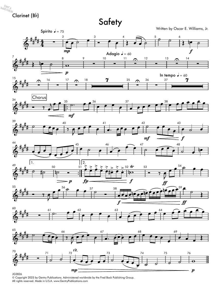 Safety - Bb Clarinet