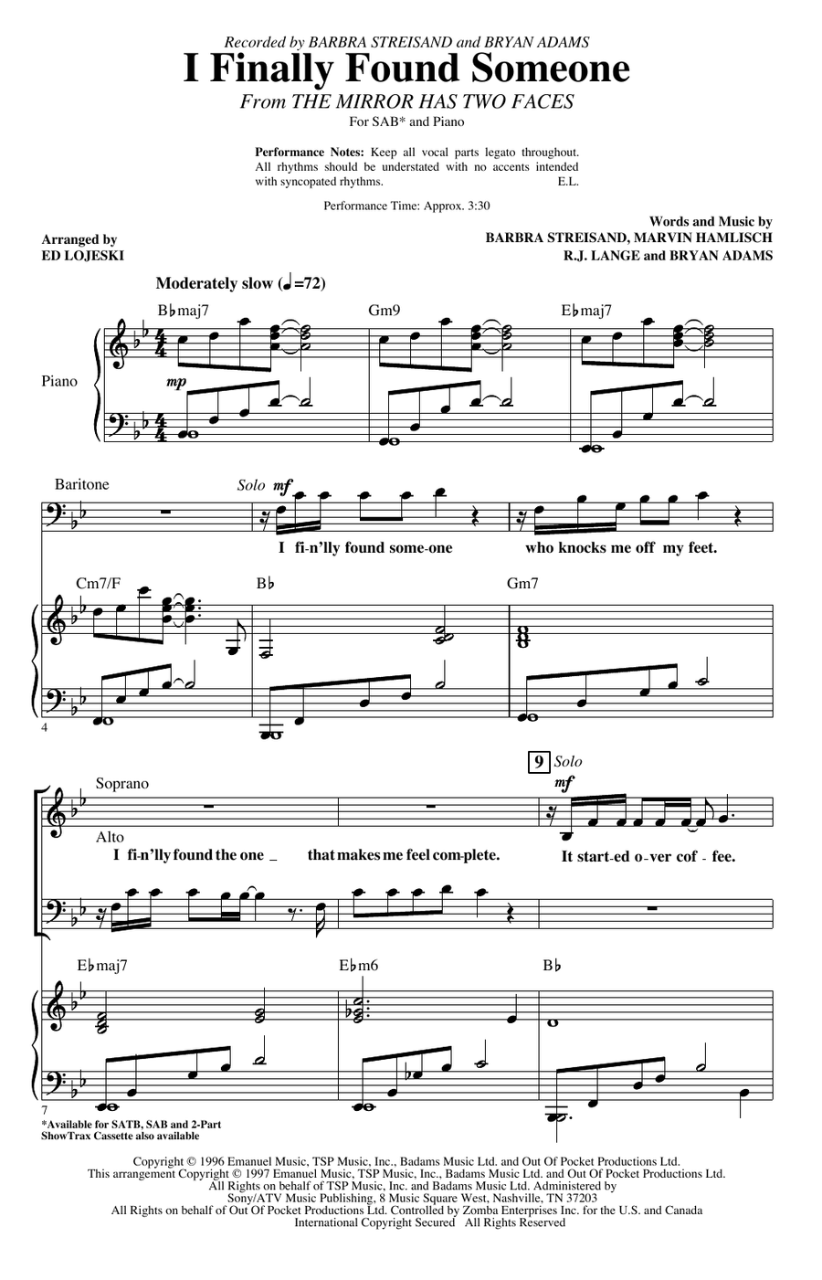 I Finally Found Someone (arr. Ed Lojeski)