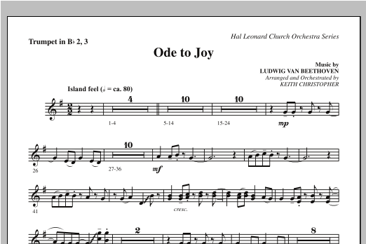 Ode To Joy (Does Not Match SATB 08752035) - Bb Trumpet 2,3