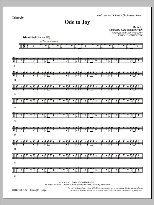 Ode To Joy (Does Not Match SATB 08752035) - Triangle – Paul Beuscher