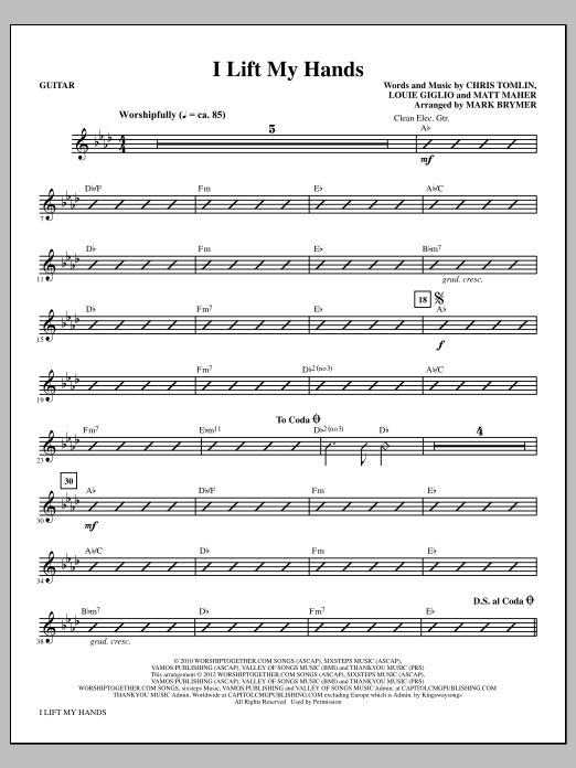 I Lift My Hands - Guitar
