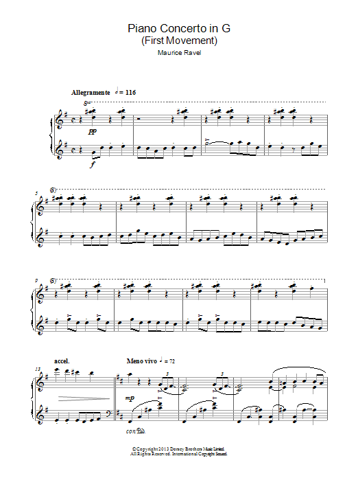 Piano Concerto In G, 1st Movement 'Allegramente'
