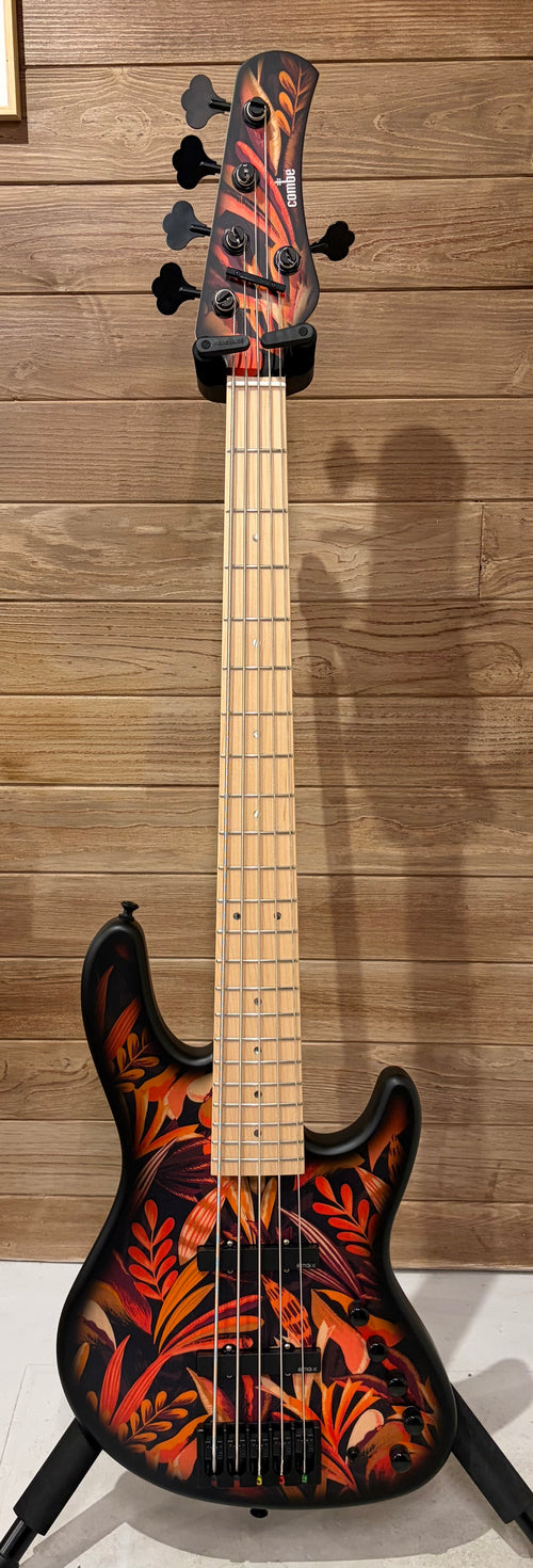 Basse électrique COMBE JB22 5 cordes - Floral Pattern
