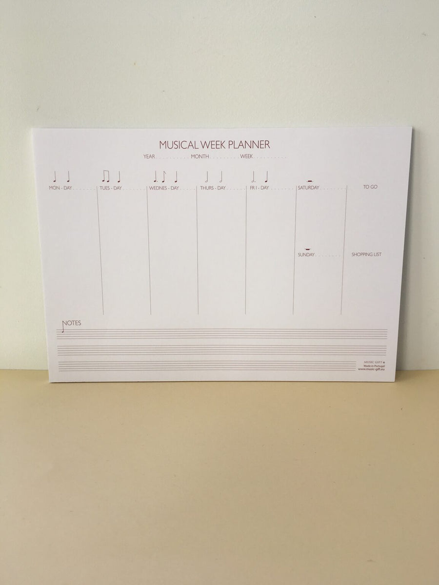 Planning hebdomadaire musical (A4)
