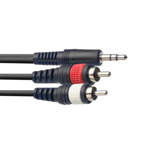 STAGG SYC3 MPSB2P E Mini Stereo To 2 x Jack Câble -3M