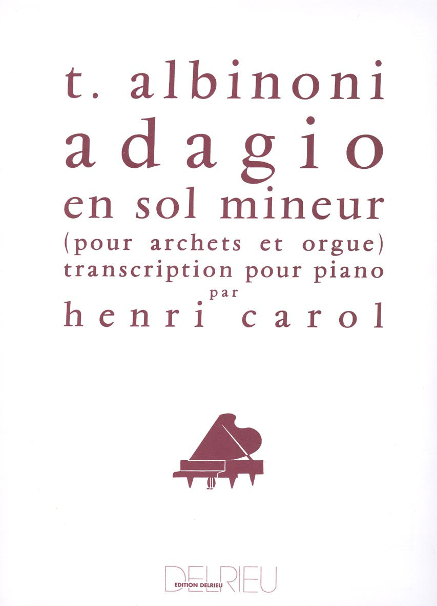 Adagio - partition piano, Tomaso Albinoni