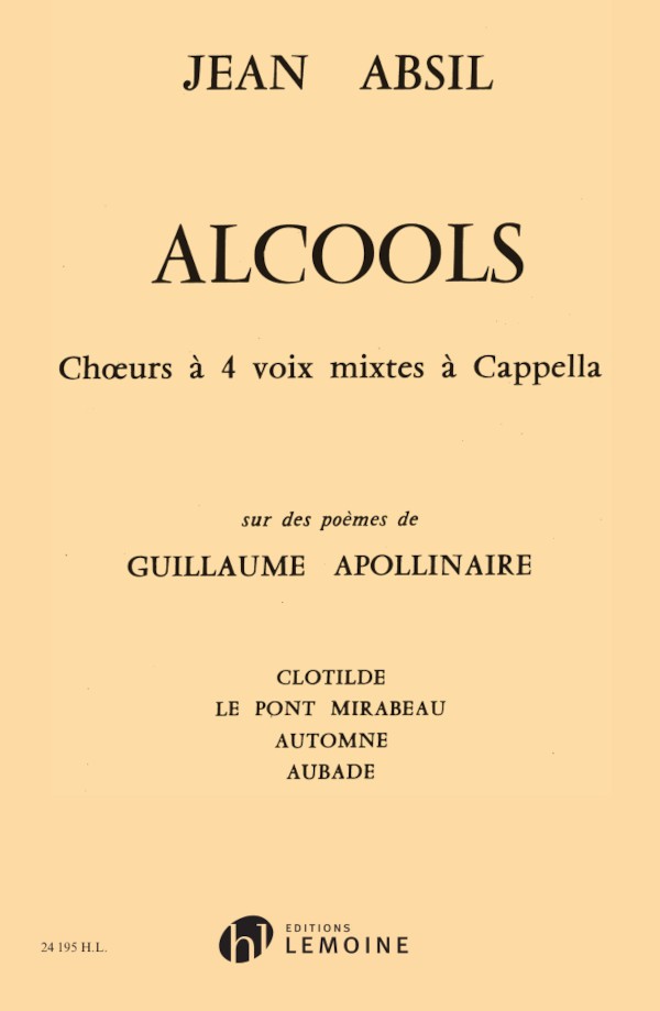 Alcools Op.43 - partition chant, Jean Absil