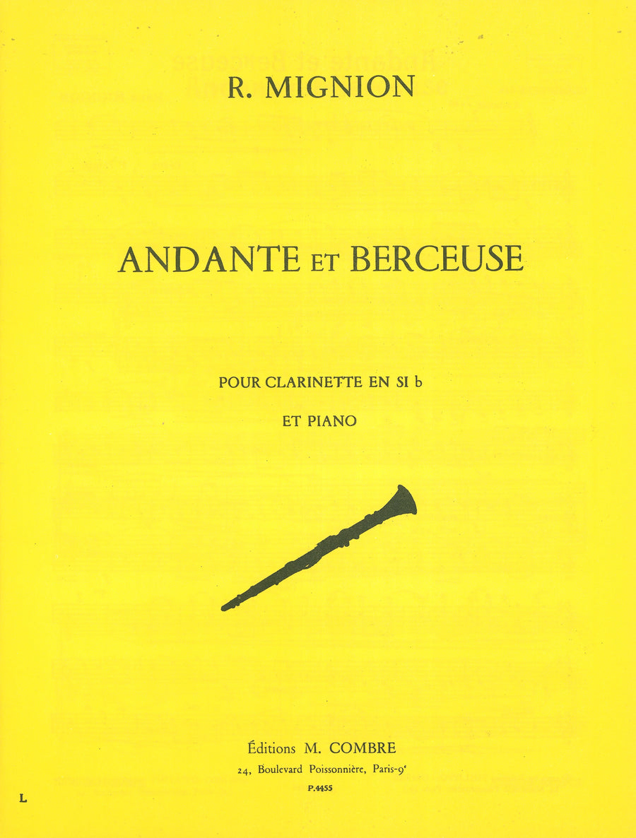 Andante et berceuse - partition clarinette, René Mignon