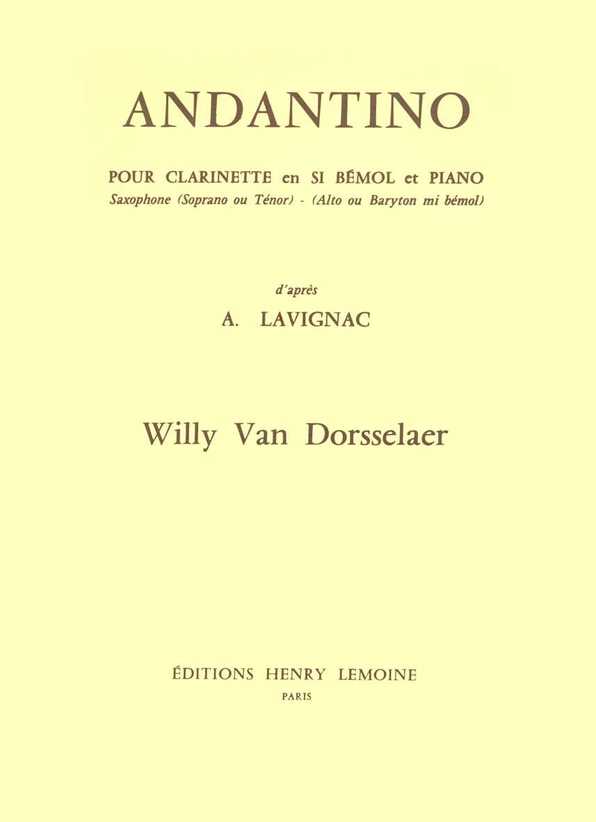 Andantino - partition clarinette, Willy Van Dorsselaer