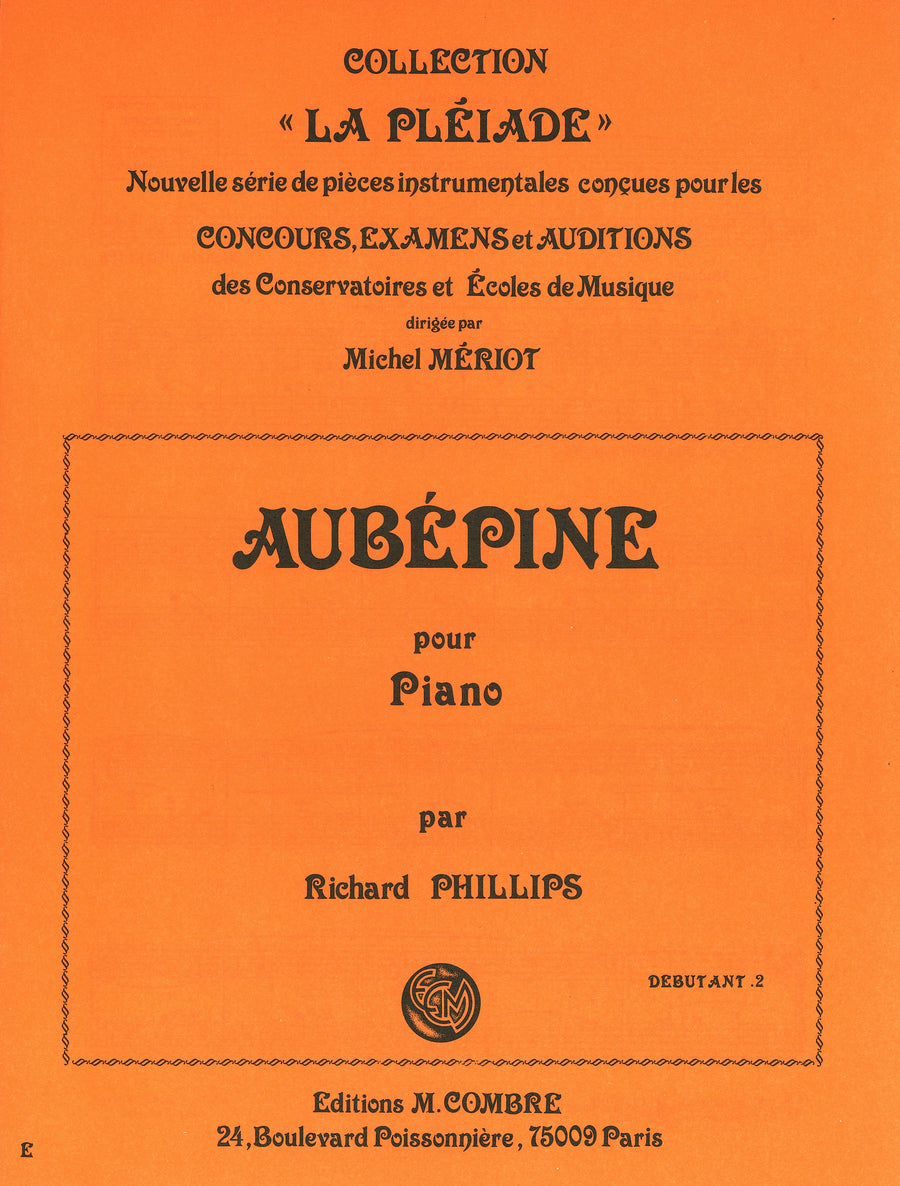 Aubépine - partition piano, Richard Phillips