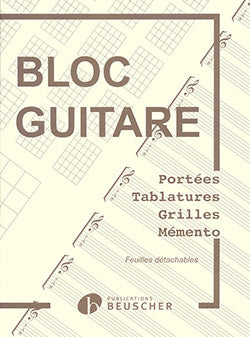 Bloc guitare - Tablatures, grilles et chord boxes - solfège