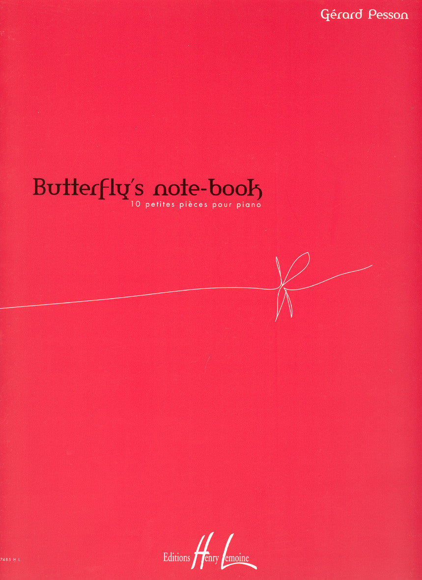 Butterfly's note book - partition piano, Gérard Pesson