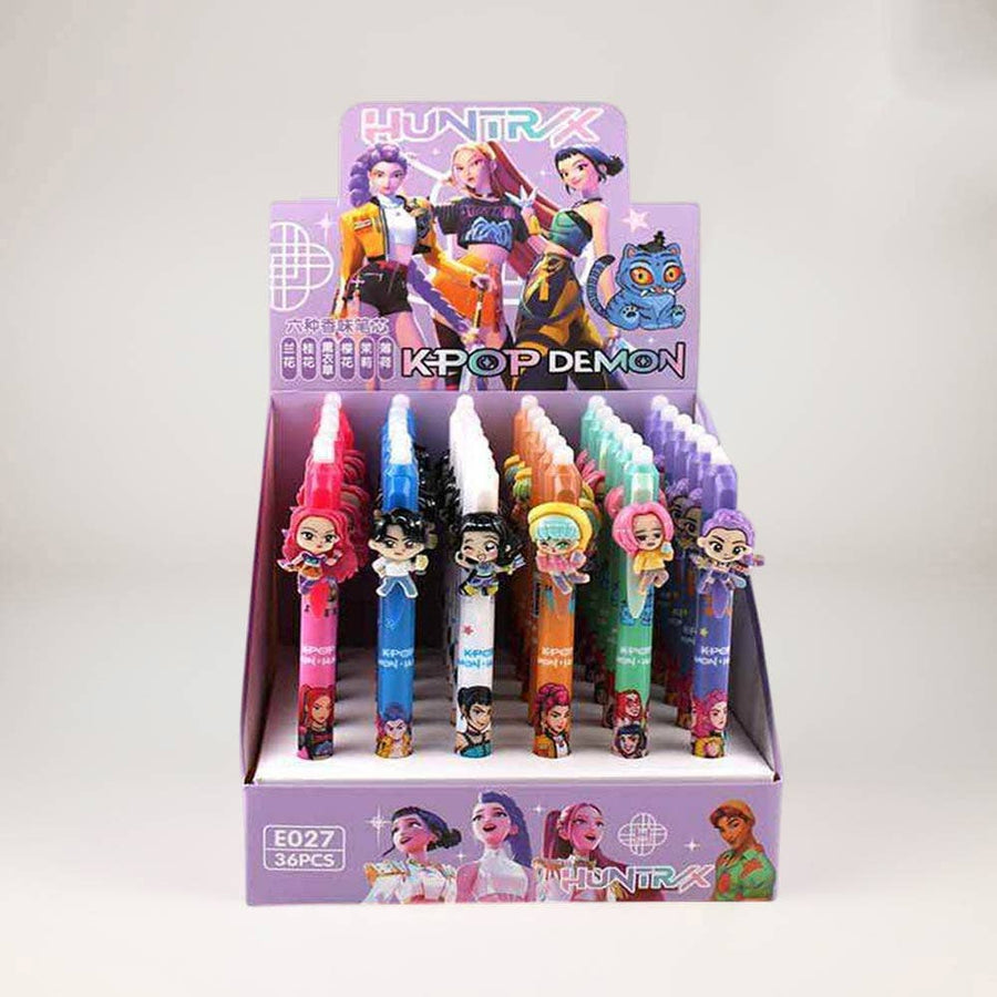 36 pièces - Stylos à bille gel avec figurine Kpop Demon Hunters