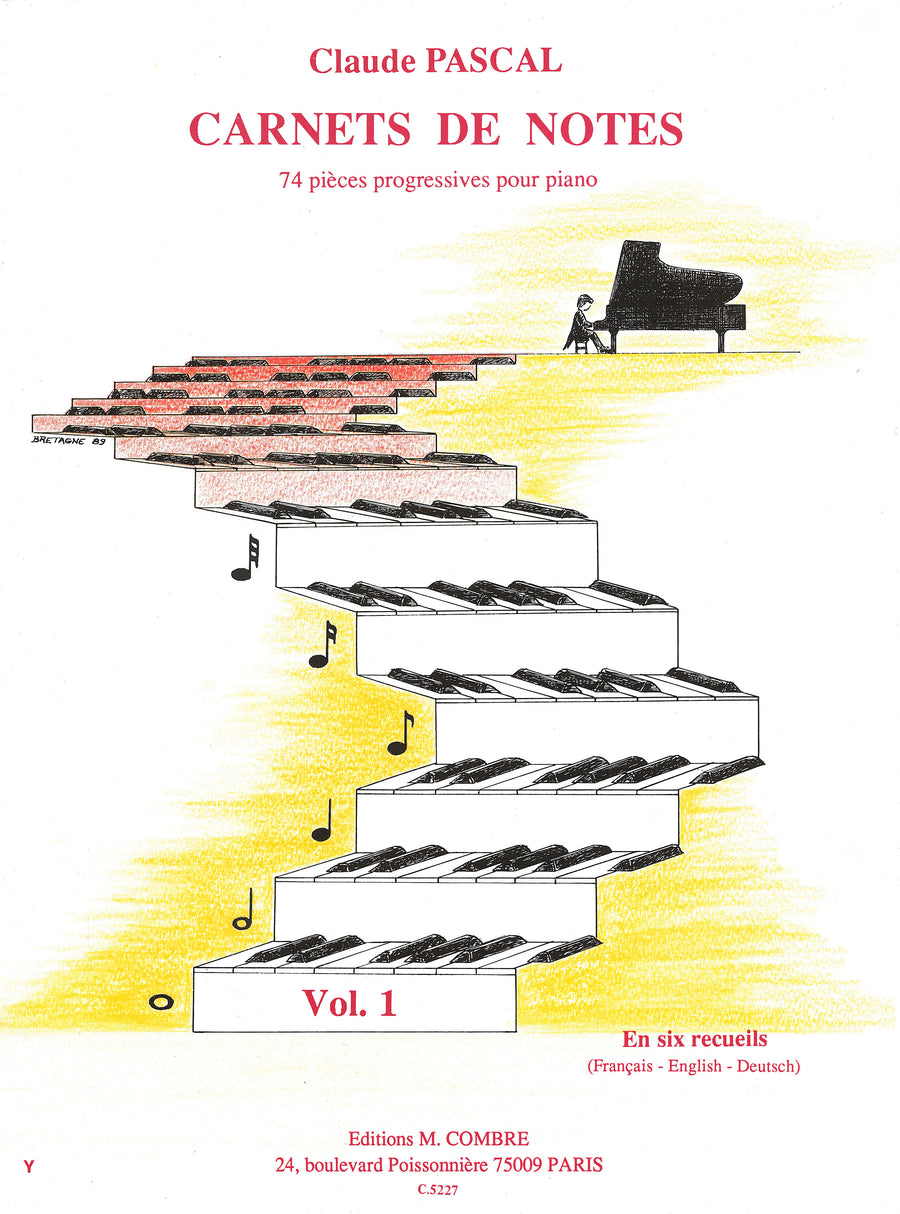 Carnets de notes Vol.1 - partition piano, Claude Pascal