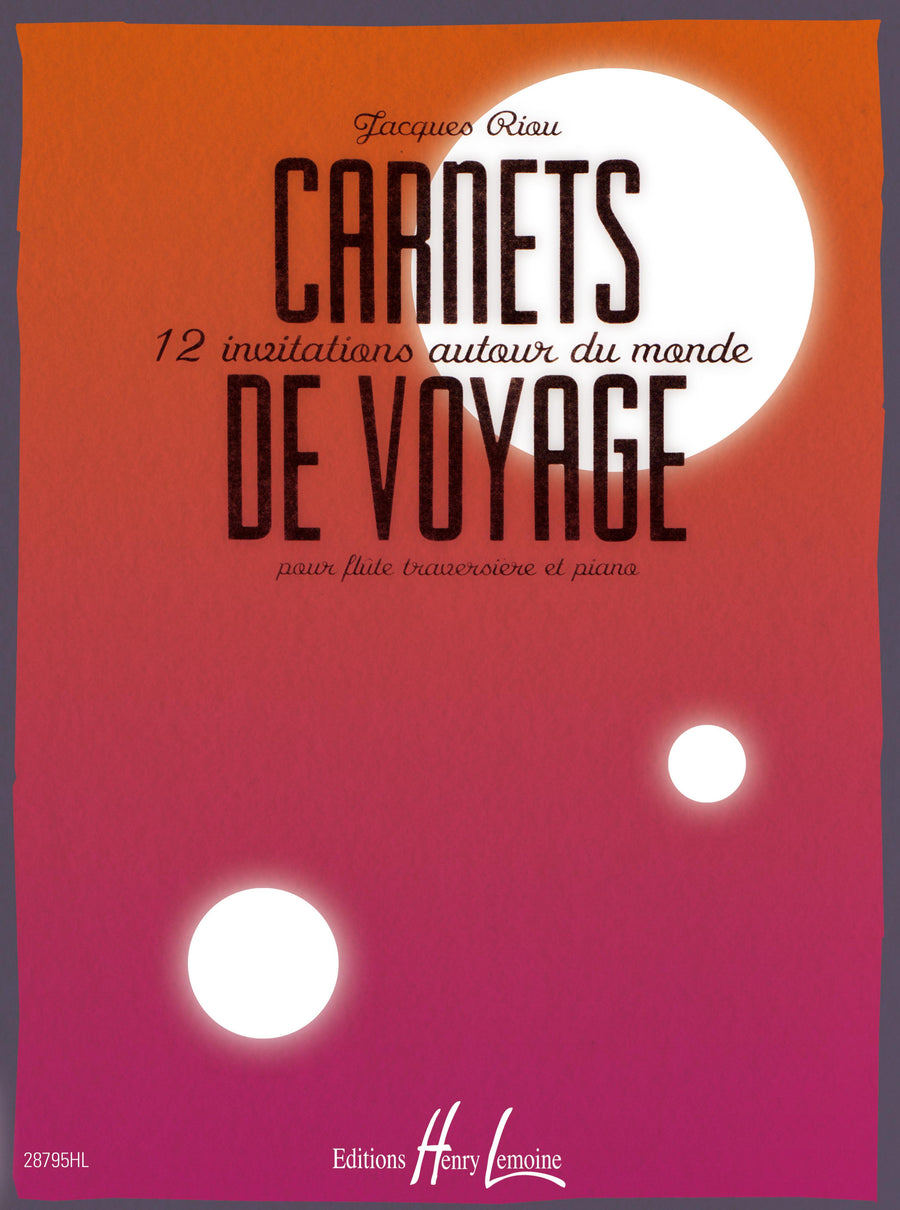 Carnets de voyage - partition flûte, Jacques Riou