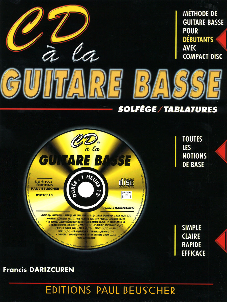 CD à la Guitare basse - partition basse, Francis Darizcuren