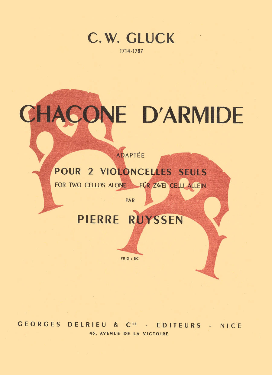 Chacone d'Armide - partition violoncelle, Christoph Willibald Gluck