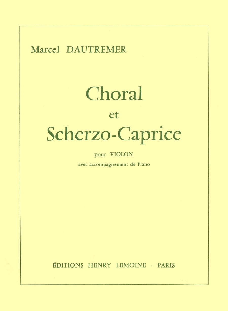 Choral et Scherzo-caprice - partition violon, Marcel Dautremer