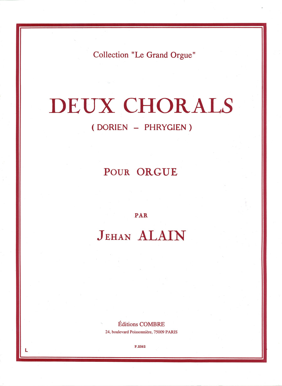 Chorals (2) : Dorien - Phrygien - partition orgue, Jehan Alain