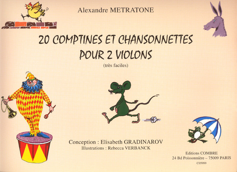 Comptines et chansonnettes (20) - partition violon, Alexandre Metratone