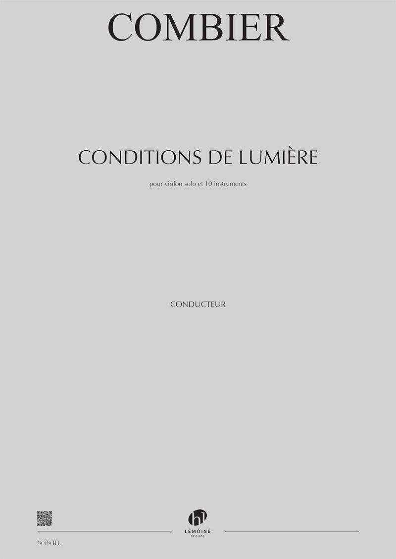 Conditions de lumière - partition violon, Jérôme Combier