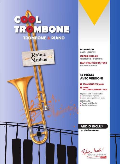 Cool Trombone - piano inclus - partition trombone, Jérôme Naulais
