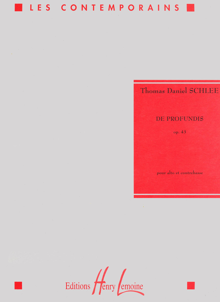 De Profundis Op.43 - partition alto, Thomas Daniel Schlee
