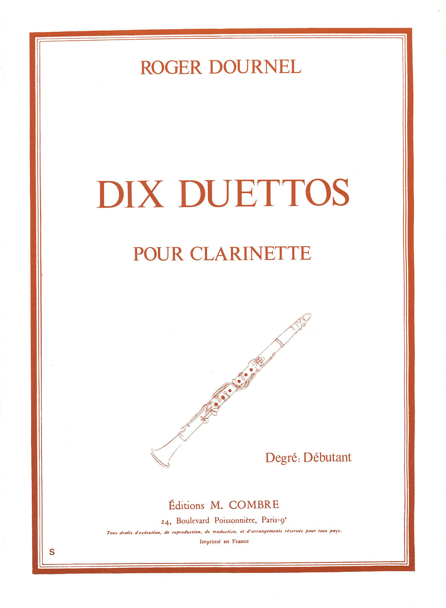 Duettos (10) - partition clarinette, Roger Dournel