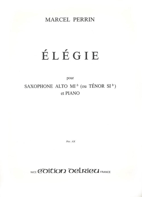 Elégie - partition saxophone, Marcel Perrin