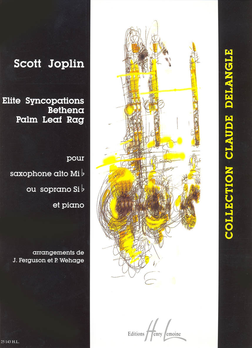 Elite syncopations / Bethena / Palm Leaf Rag - partition saxophone, Scott Joplin
