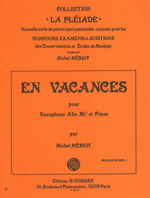 En vacances - partition saxophone, Michel Meriot
