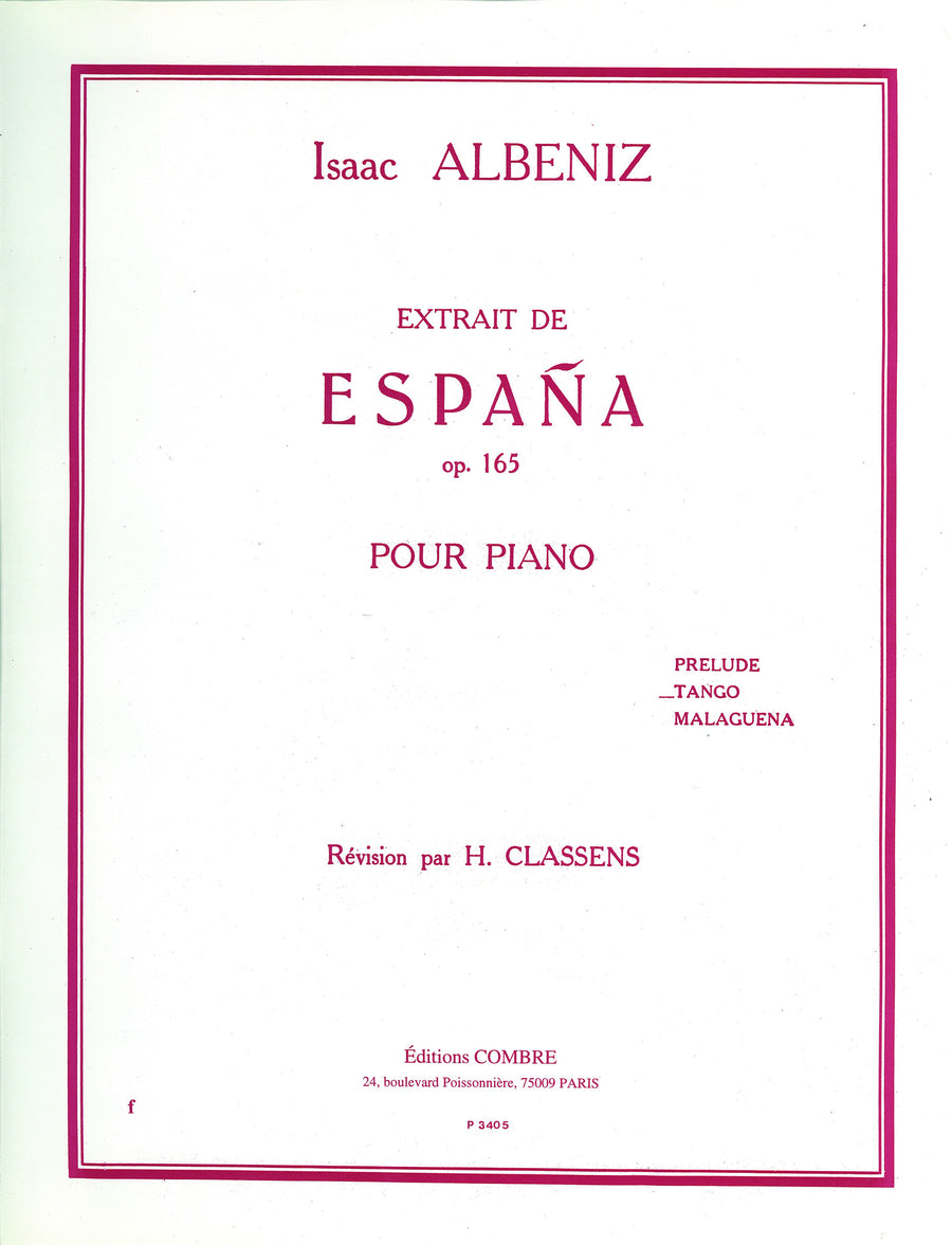Espana Op.165 : Tango - partition piano, Isaac Albeniz