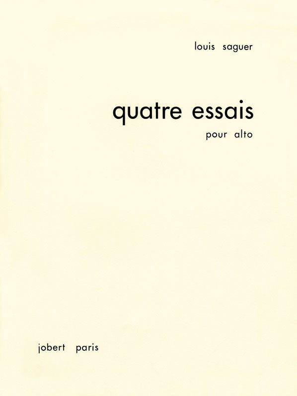 Essais pour alto (4) - partition alto, Louis Saguer