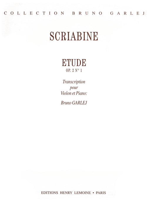 Etude Op.2 n°1 - méthode de violon, Alexandre Scriabine