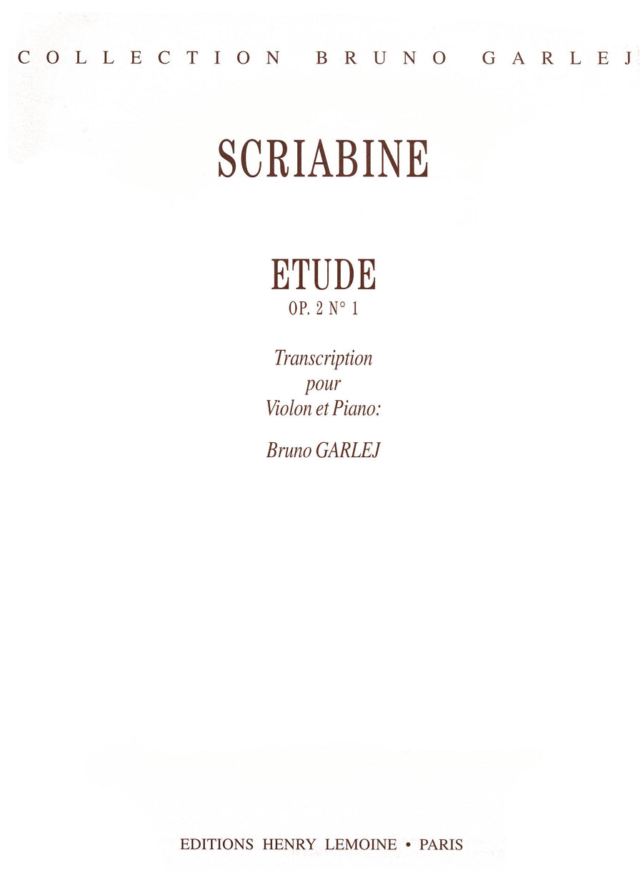 Etude Op.2 n°1 - méthode de violon, Alexandre Scriabine