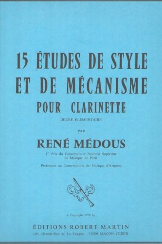 Etudes de style et de mécanisme (15) - méthode de clarinette, Medous