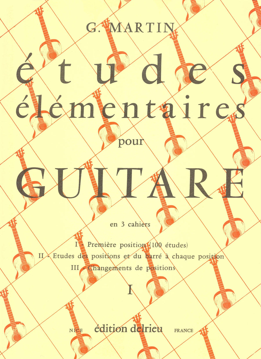Etudes élémentaires Vol.1 - méthode de guitare, G. Martin