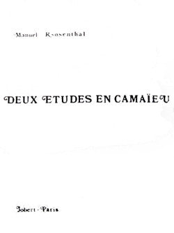 Etudes en Camaïeu (2) - méthode d'ensemble, Manuel Rosenthal